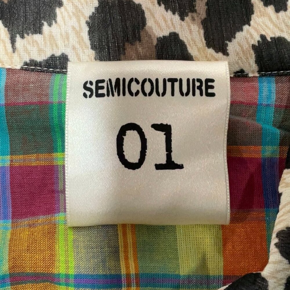 SEMICOUTURE Clarisse Patchwork Mixed Print Shirt Eclectic Italian Designer M 44 - Picture 9 of 15